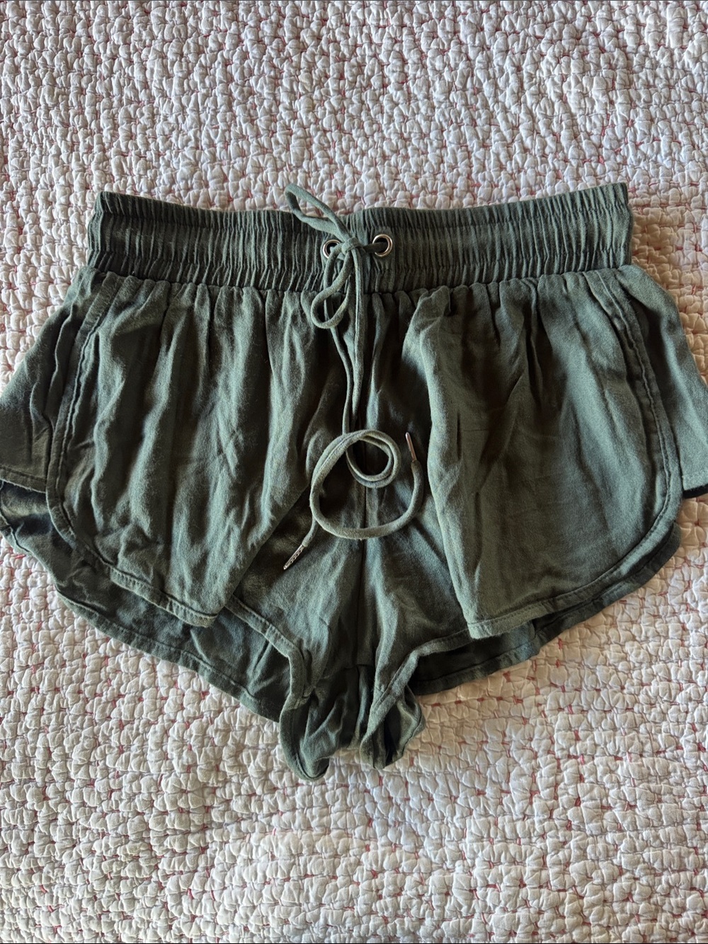 Mikoh Olive Drawstring Athletic Shorts